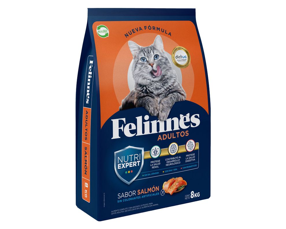 Alimento gato 8 kg salmón Premium Felinnes-1