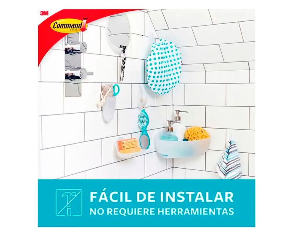 Gancho para baño Pequeño níquel satinado Command-8