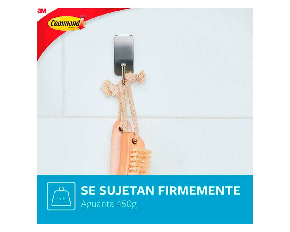 Gancho para baño Pequeño níquel satinado Command-4