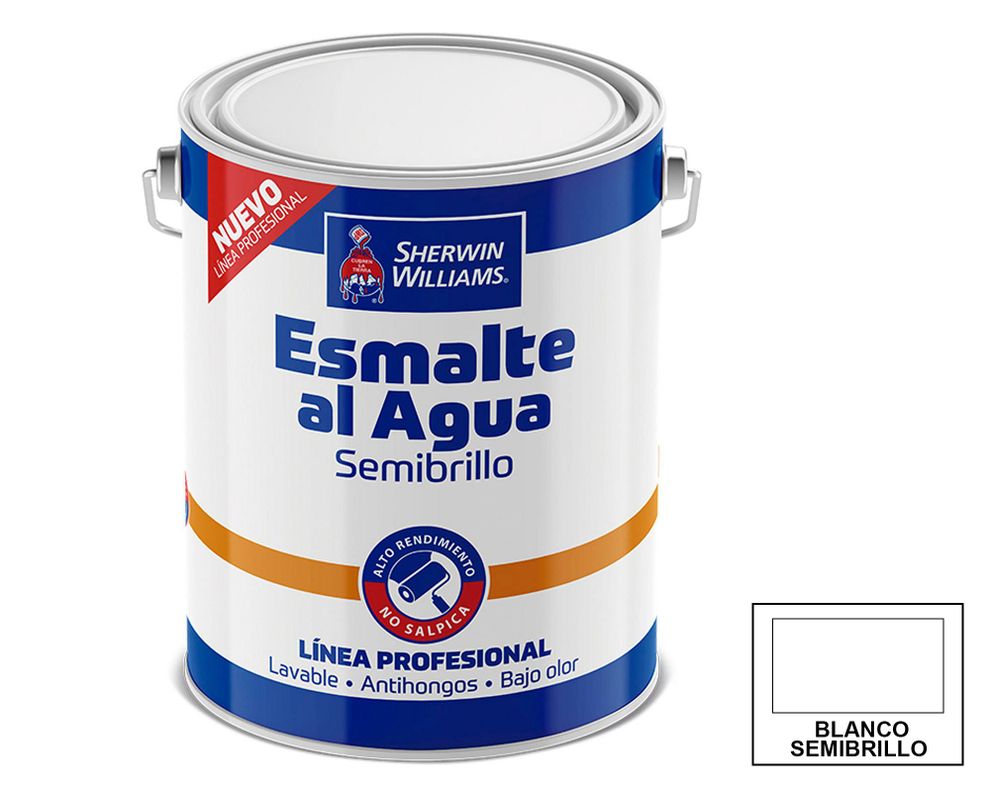 Esmalte al agua 1 galón Profesional blanco semi brillante Sherwin Williams-2
