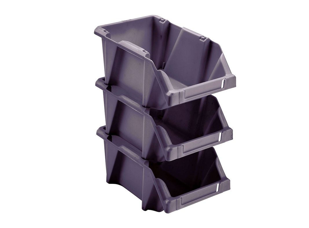 Caja organizadora apilable N10 gris Reyplast-0