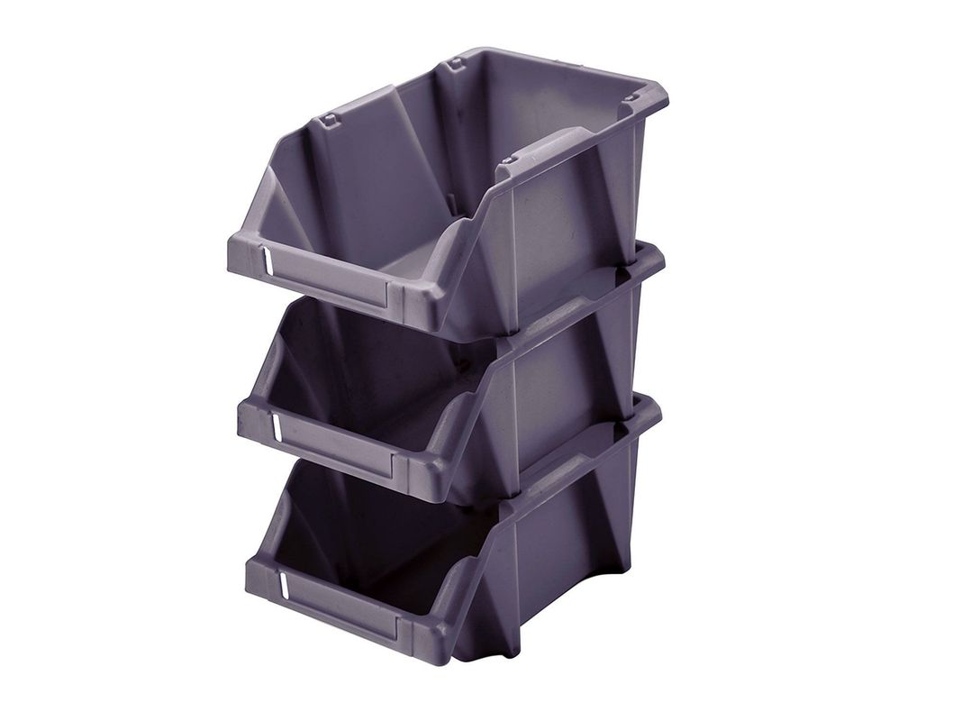 Caja organizadora apilable N15 gris Reyplast-0