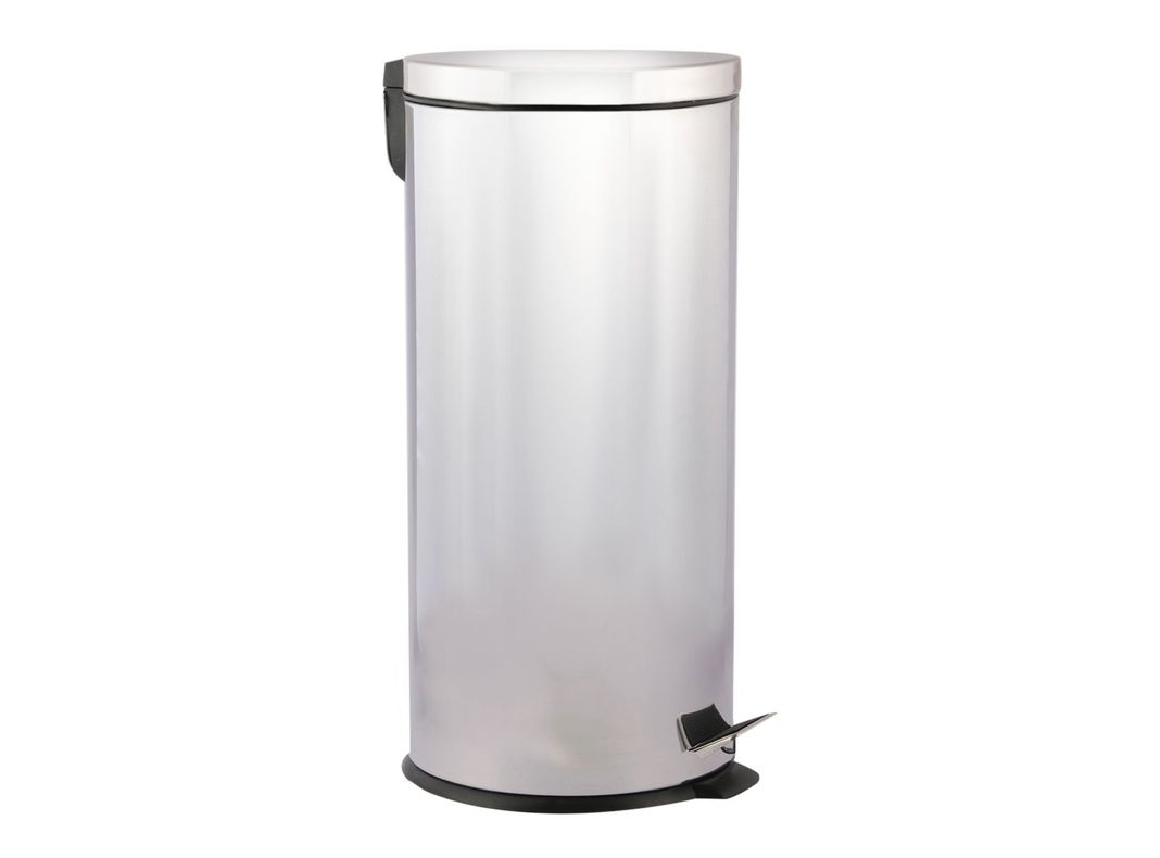 Basurero tapa y pedal 30 litros cierre lento inox Cotidiana-1