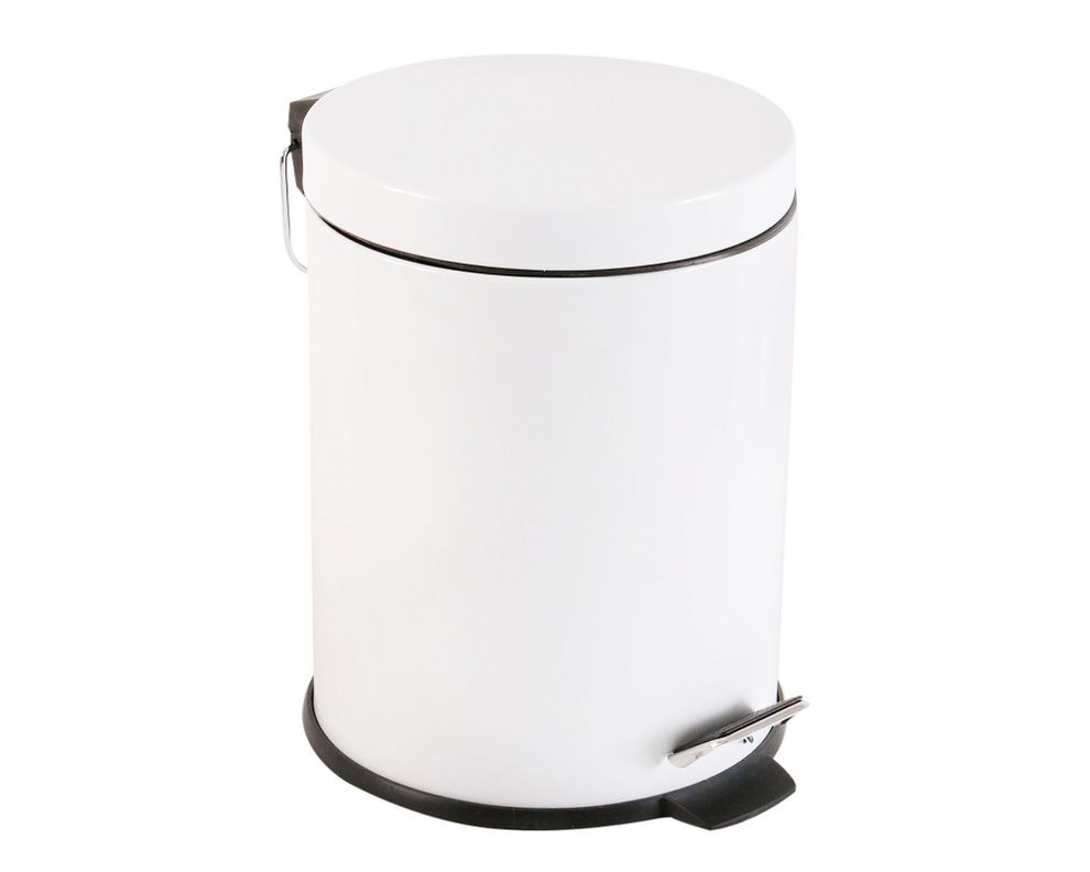 Basurero pedal 5 litros blanco Cotidiana-1