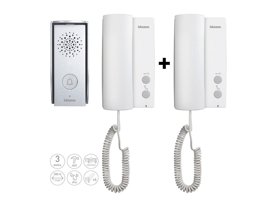 Kit audio 4 hilos blanco/zamak Bticino-0