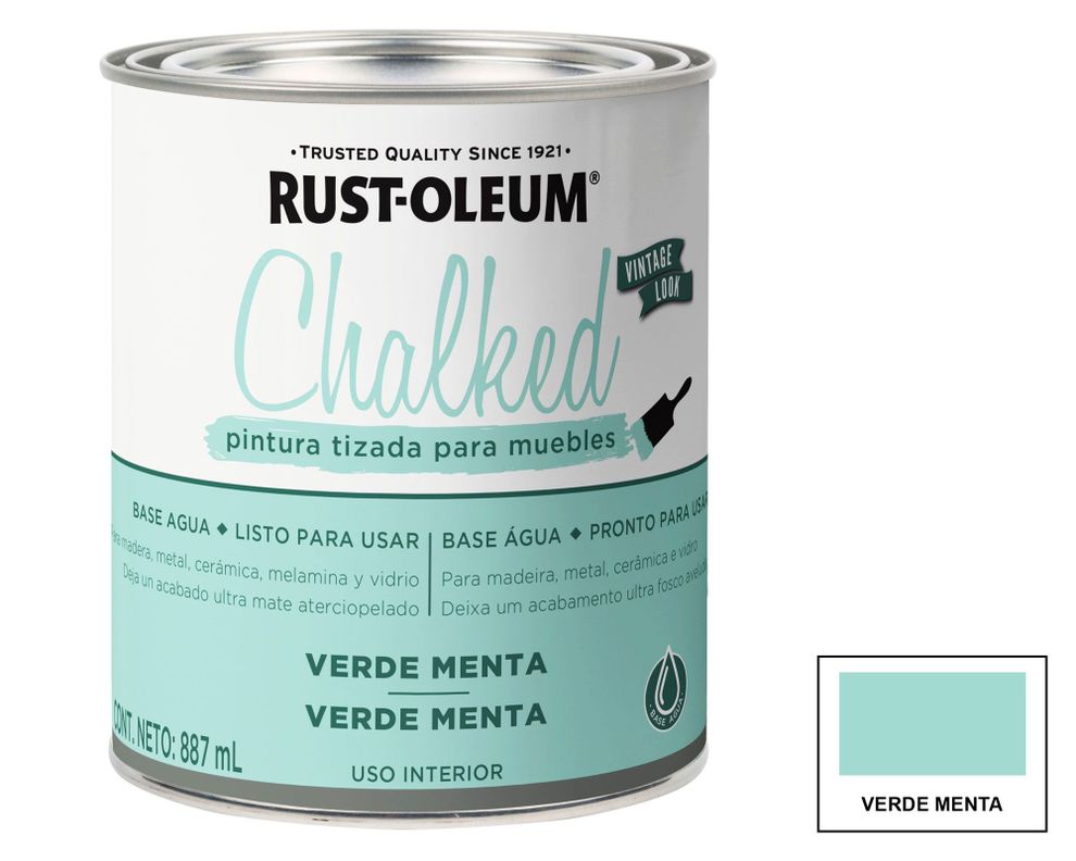 Pintura tizada Chalked verde menta mate Rust-Oleum-0