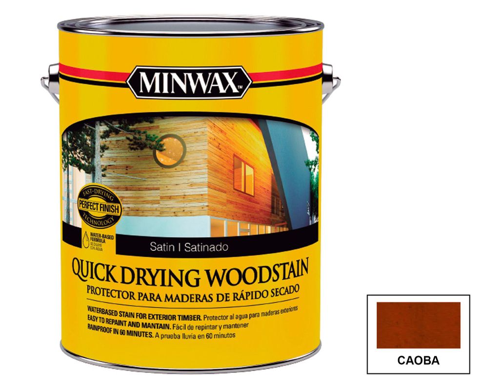 Protector de madera 1 galón Quick drying woodstain caoba satín Minwax-0