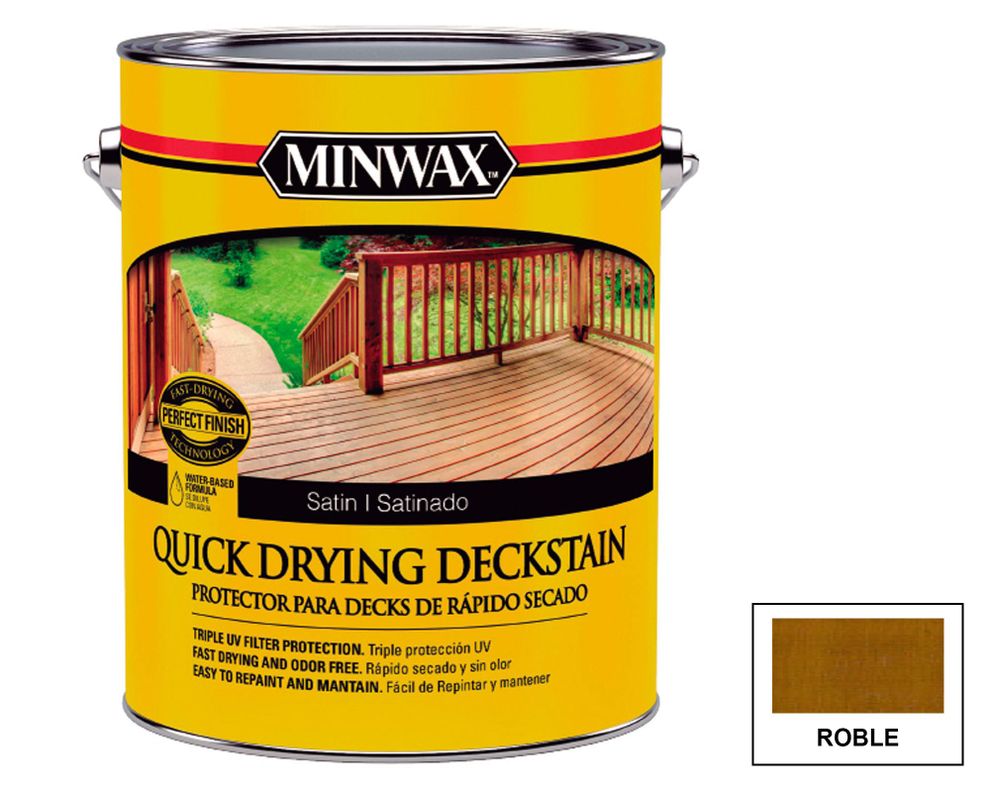 Protector de madera 1 galón Quick drying deckstain roble satín Minwax-2