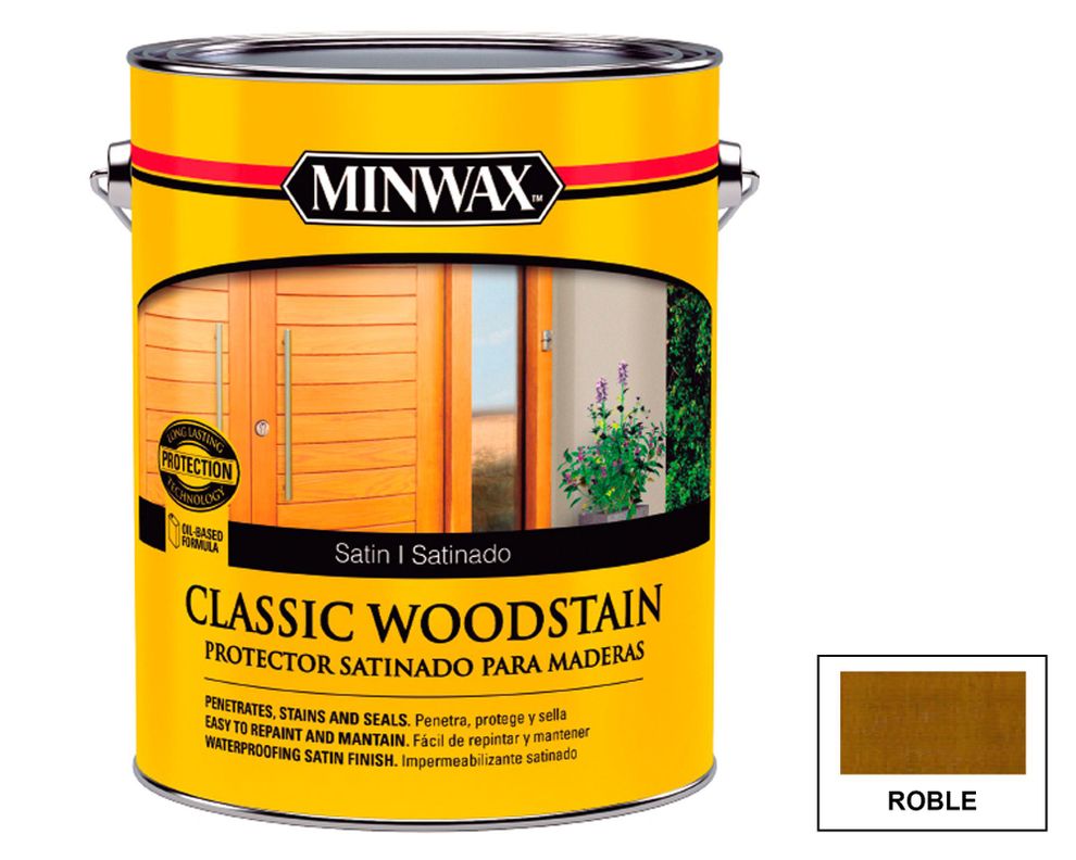 Protector de madera 1 galón Classic woodstain roble satín Minwax-0