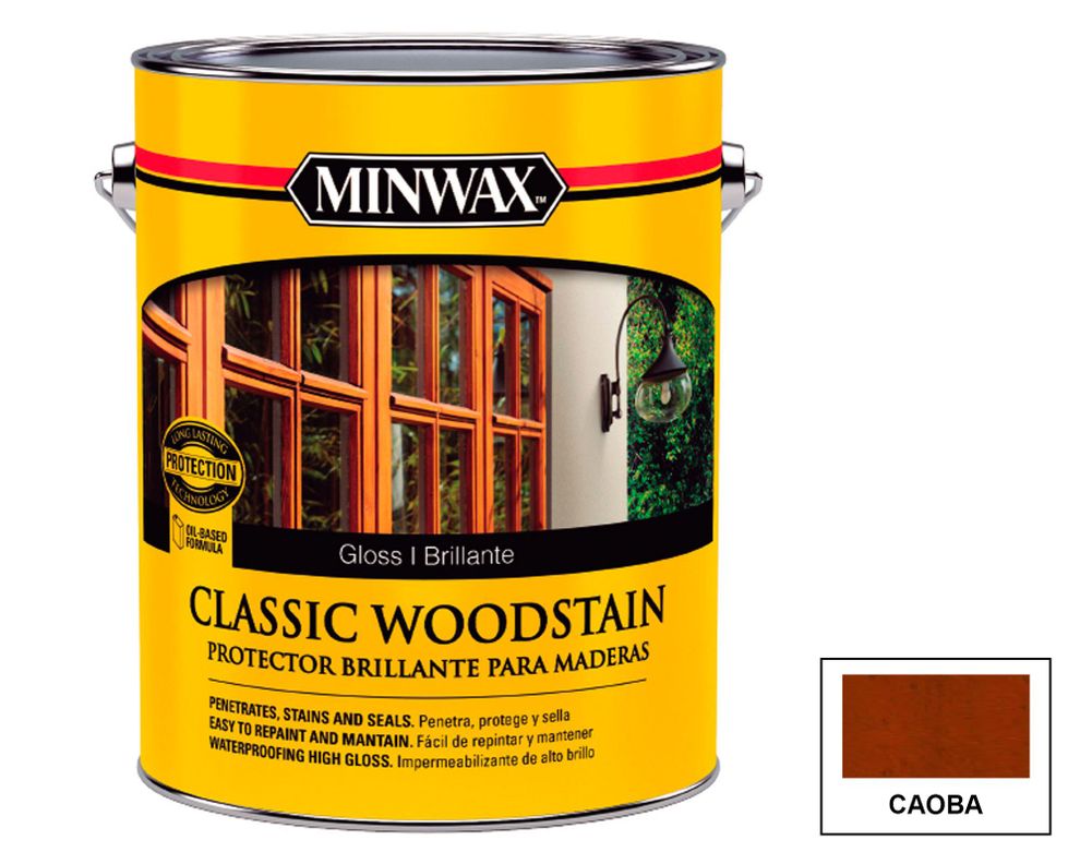 Protector de madera 1 galón Classic woodstain caoba brillo Minwax-2