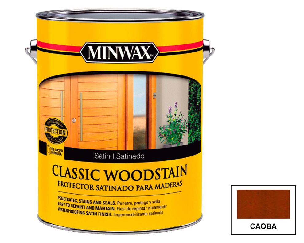 Protector de madera 1 galón Classic woodstain caoba satín Minwax-0