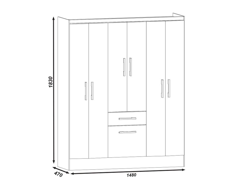 Clóset 6 puertas 1 cajón 1 zapatero moca M+Design-5