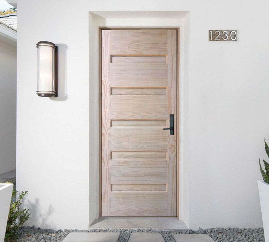 Puerta Pino Radiata Andaluz 75x200 cm 5 panales Moldupanel-0