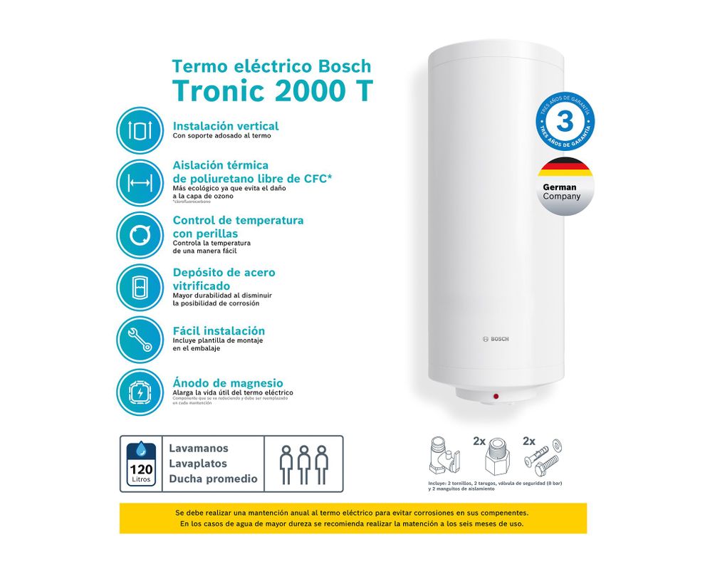 Termo eléctrico 120 litros Tronic 2000T blanco-2