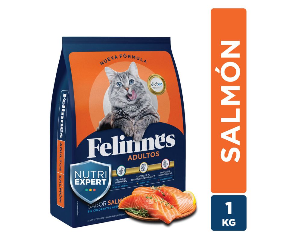 Alimento gato 1 kg salmón Premium Felinnes-0