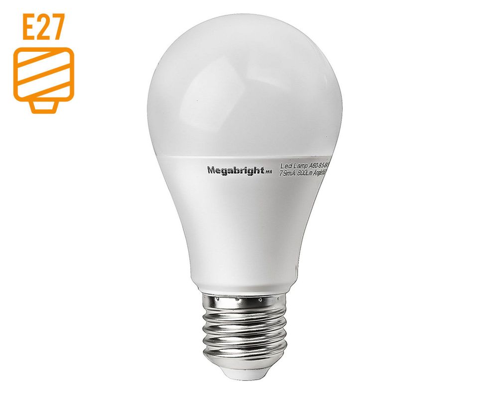 Ampolleta LED 9,5W E27 luz cálida A60 Megabright-3