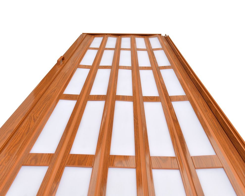 Puerta Plegable PVC 120x200 cm Baldara Café claro con ventana-3