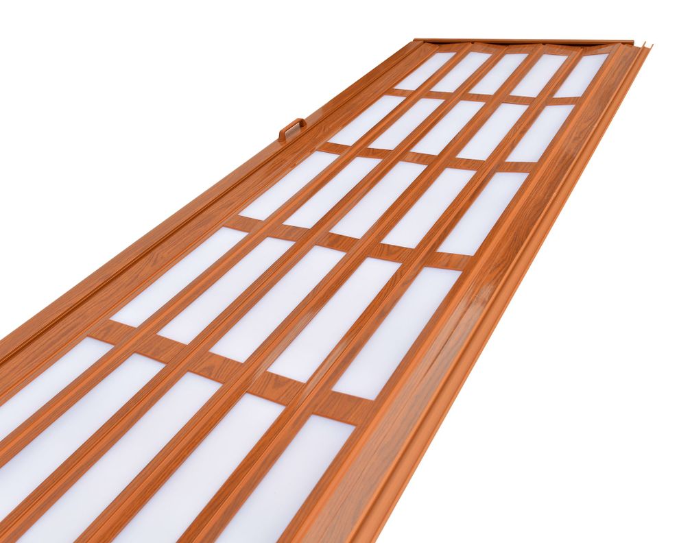 Puerta Plegable PVC 120x200 cm Baldara Café claro con ventana-2