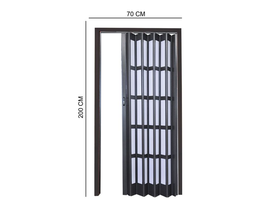 Puerta Plegable PVC 70x200 cm Wengue con ventana Baldara-1