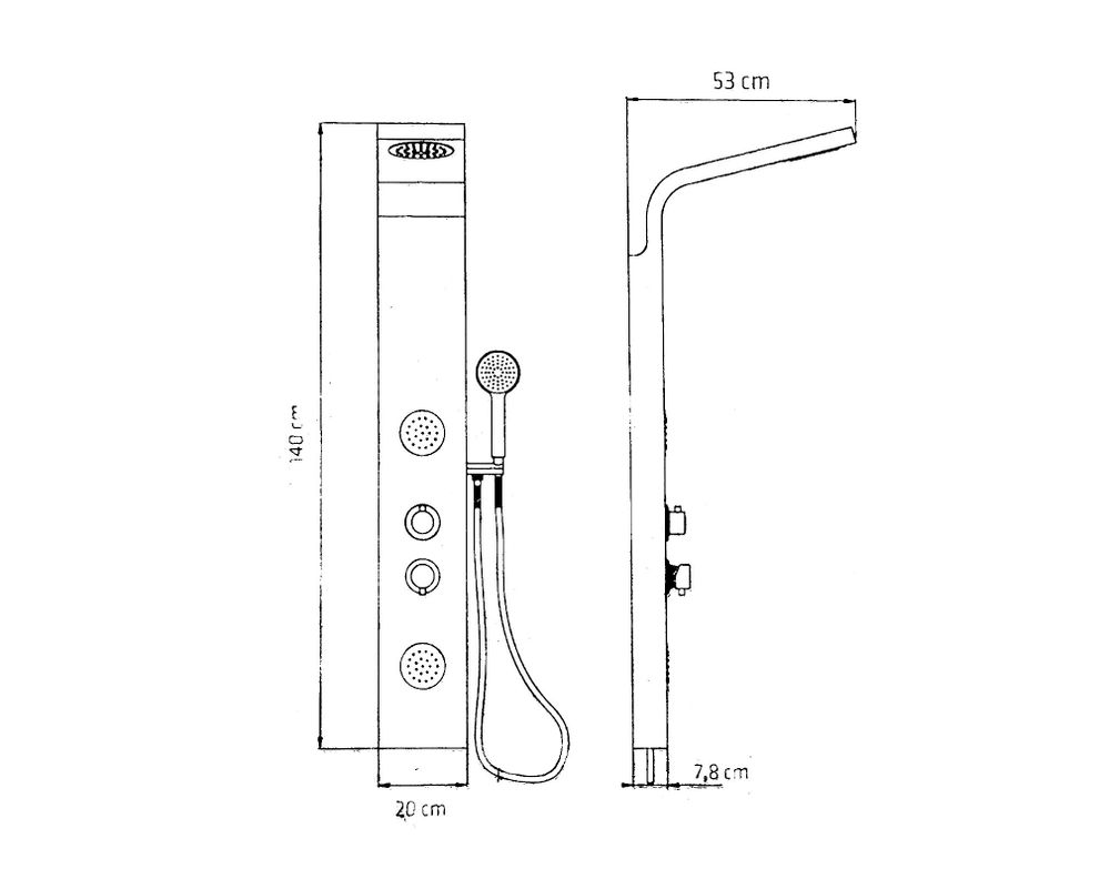 Columna ducha 140 cm 2 jets bambú Vessanti-5