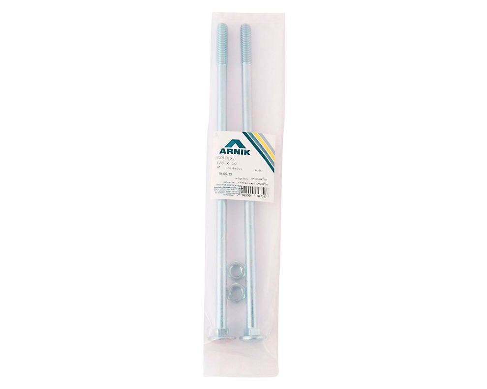 Perno coche con tuerca 3/8x10'' zincado 2 unidades Arnik-1
