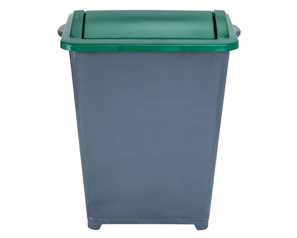 Basurero reciclaje 37 litros tapa vaivén reciclaje rojo Eco Hogar-0