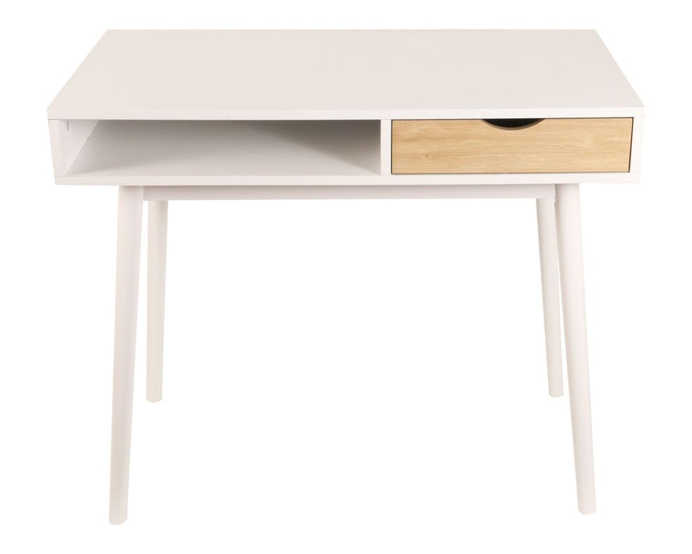 Escritorio 1 cajón Kamin blanco/natural M+Design-0