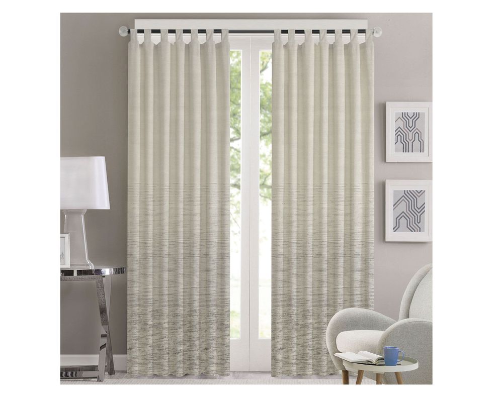 Cortina velo 140x230 cm Degradé gris 2 unidades Cotidiana-0
