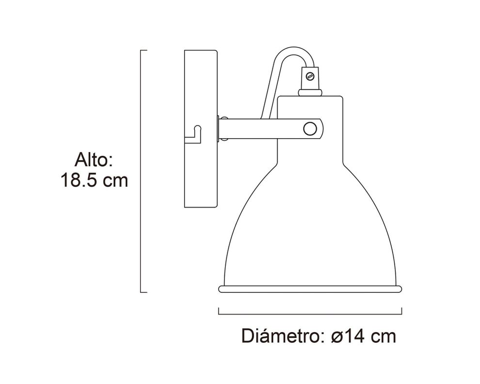 Aplique 1L E27 Factory negro Abitare-6