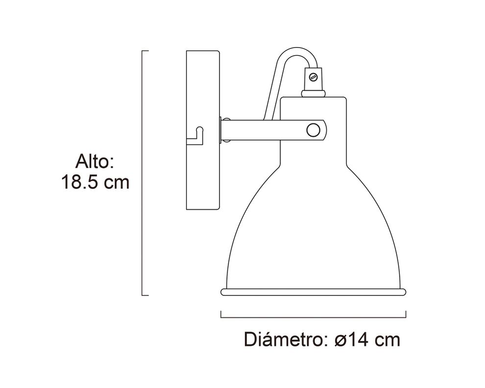 Aplique 1L E27 Factory negro Abitare-3