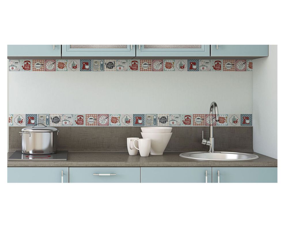 Cenefa adhesiva 5,5x46 cm Kitchen 6 unidades-4