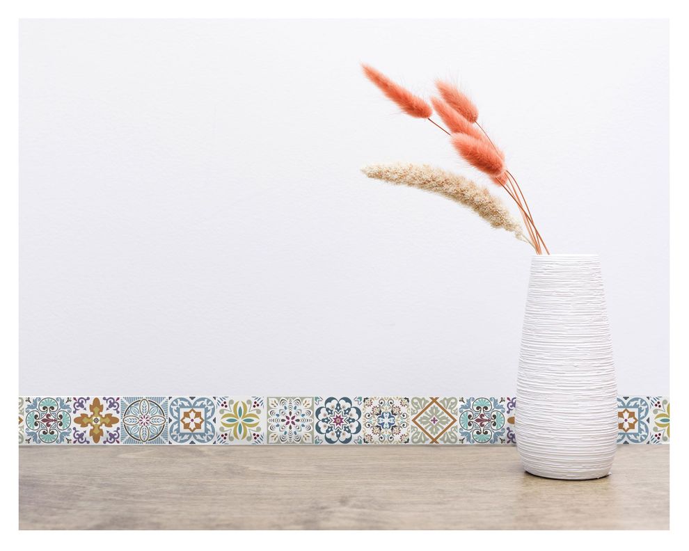 Cenefa adhesiva 5,5x46 cm Blumen 6 unidades-1