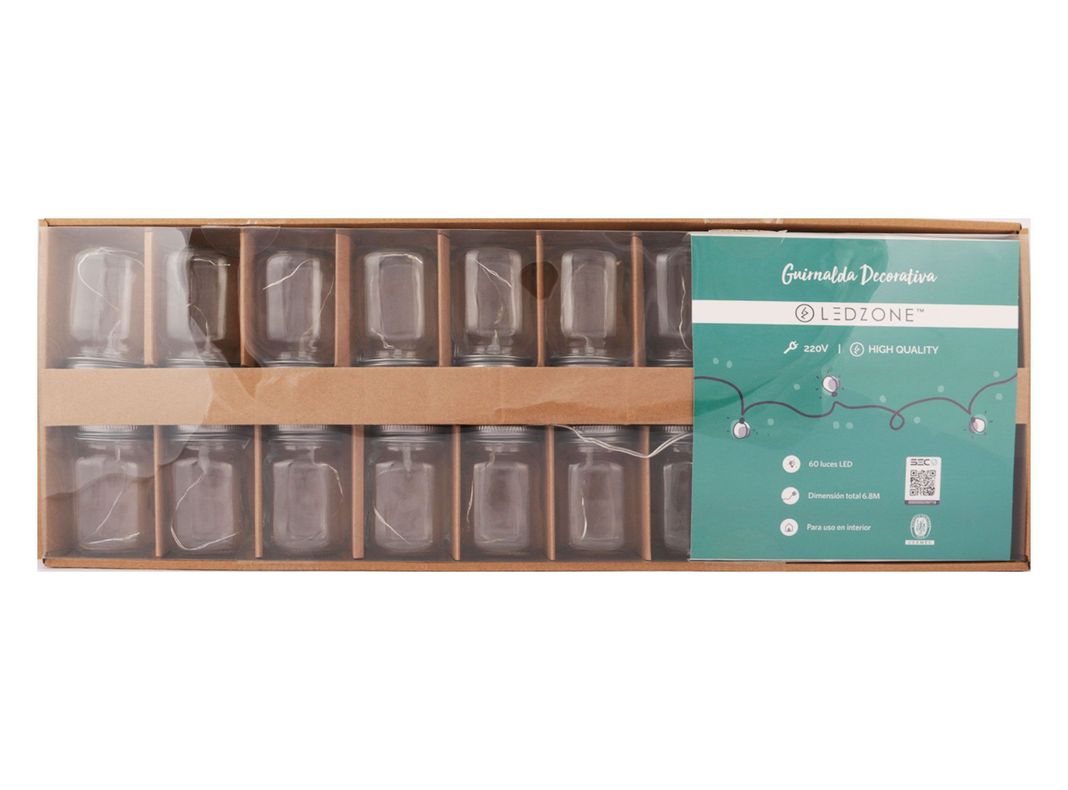 Guirnalda LED decorativa 60L botella vidrio Ledzone-1