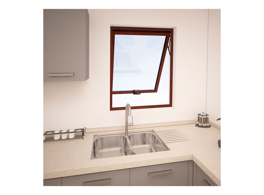 Ventana Aluminio 60x60 cm Termopanel Proyectante Madera Mundo Glass-3