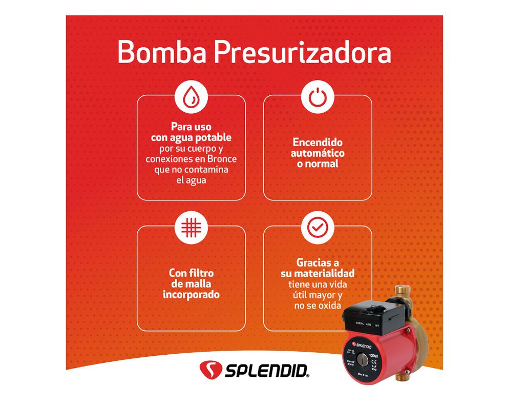 Bomba presurizadora 3/4'' 120W BRS-120 Splendid-5