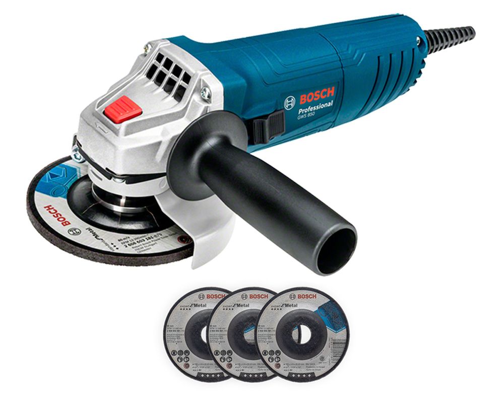 Esmeril angular 4 1/2'' 850W GWS 850 + 3 discos Bosch-0