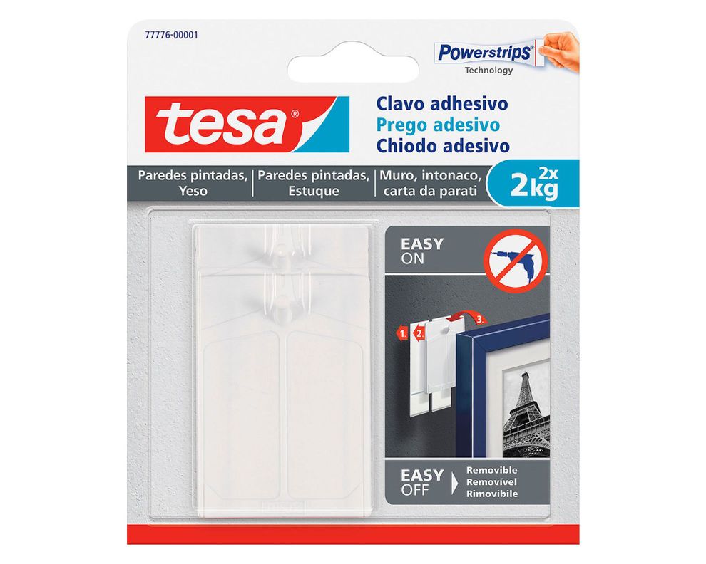 Clavo removible superficies delicadas 2 kg 2 unidades Tesa-3