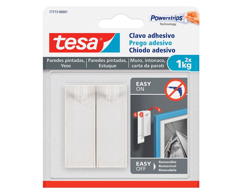 Clavo removible superficies delicadas 1 kg 2 unidades Tesa-3