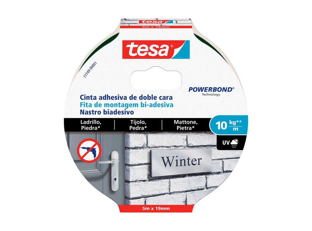 Cinta de montaje superficies rugosas 5 m x 19 mm Tesa-0