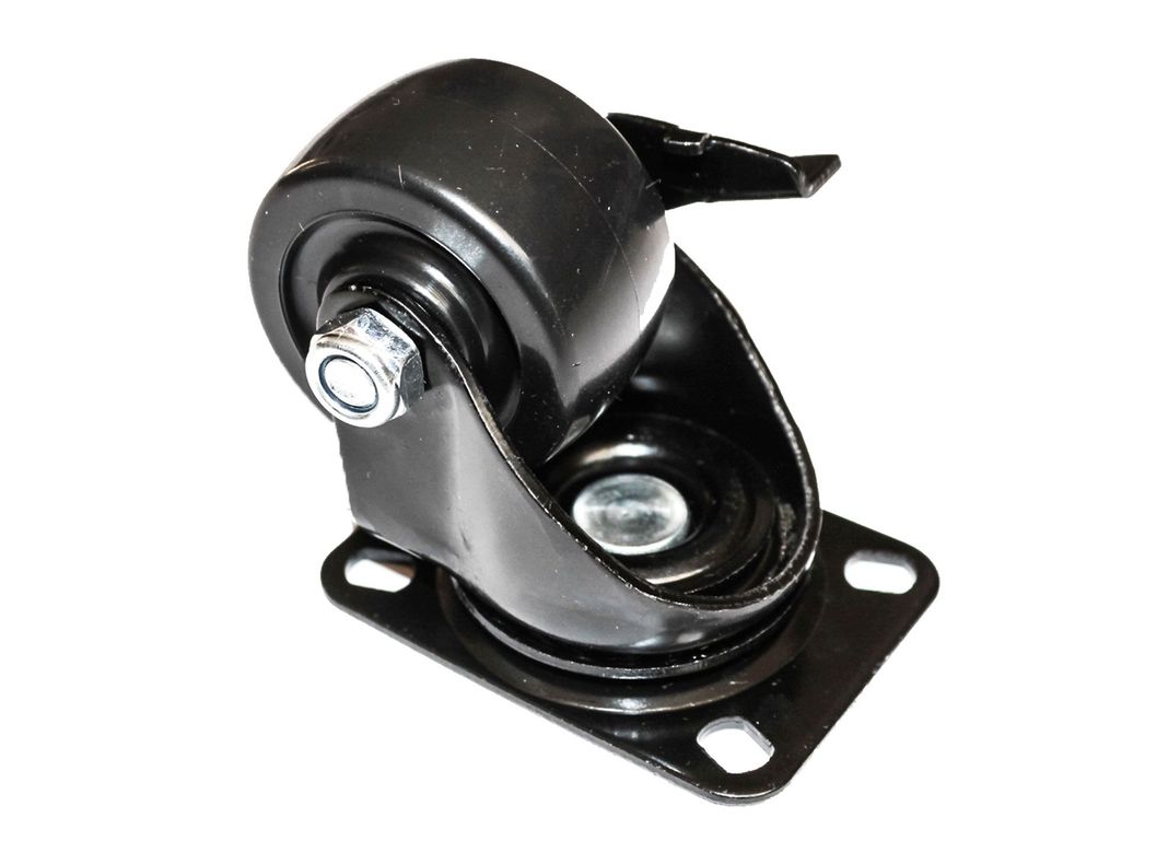 Rueda 50 mm placa con freno negro Gevemac-3