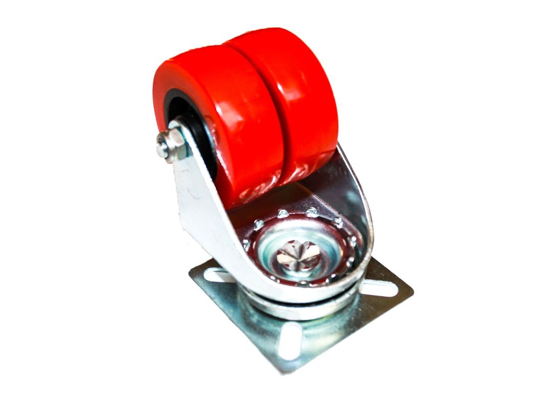 Rueda doble 50 mm placa rojo Gevemac-2