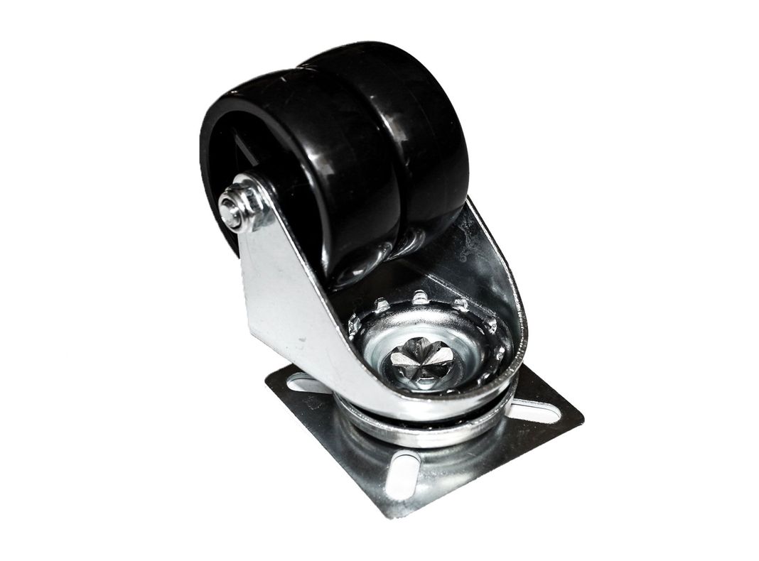 Rueda doble 50 mm placa negro Gevemac-2