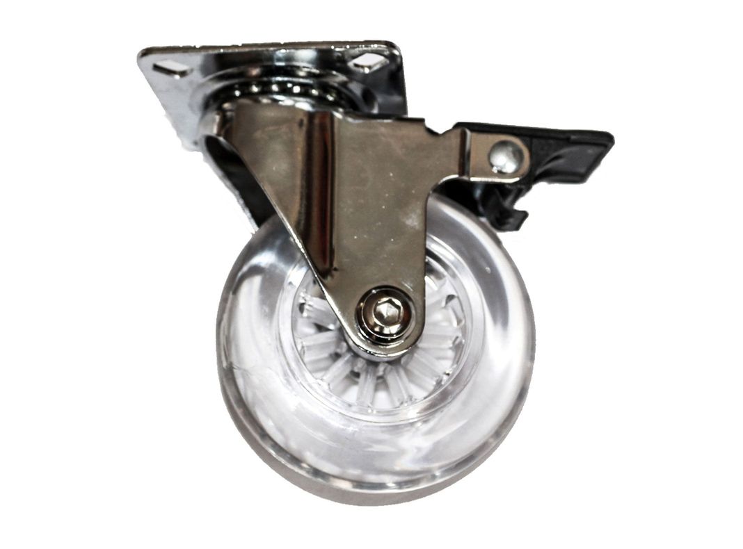 Rueda 75 mm placa con freno transparente Gevemac-0
