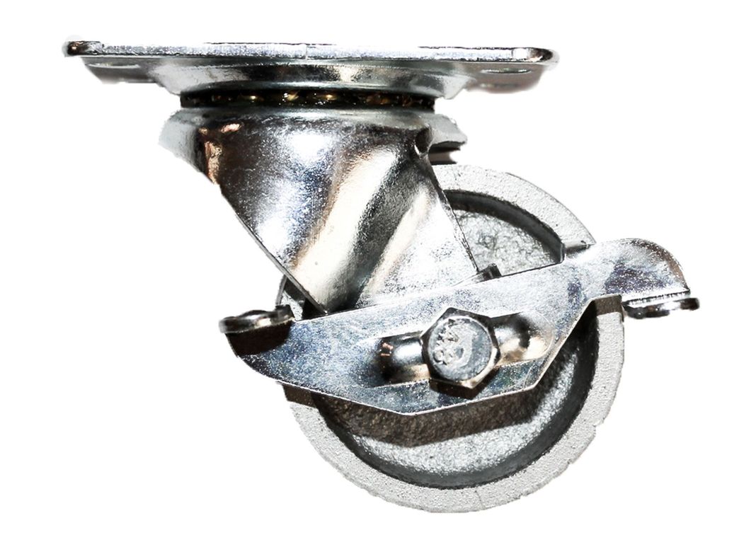 Rueda 50 mm placa con freno gris Gevemac-0