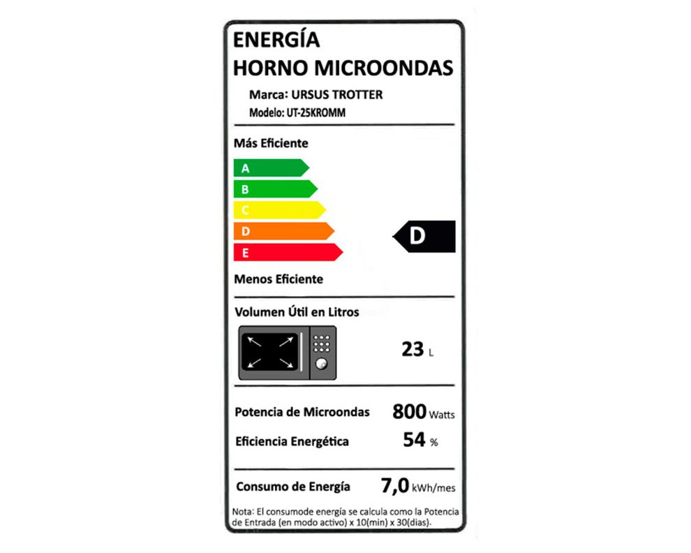 Microondas digital 25 litros UT-25KROMM gris Ursus Trotter-6