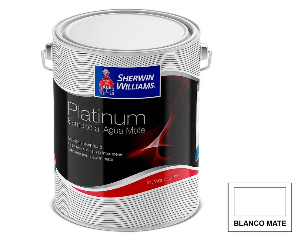 Esmalte al agua 1 galón Platinum blanco mate Sherwin Williams-2