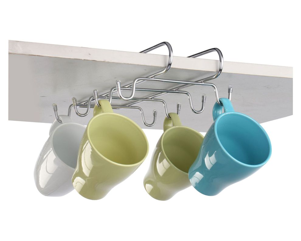Colgador de tazas cromado Cotidiana-0
