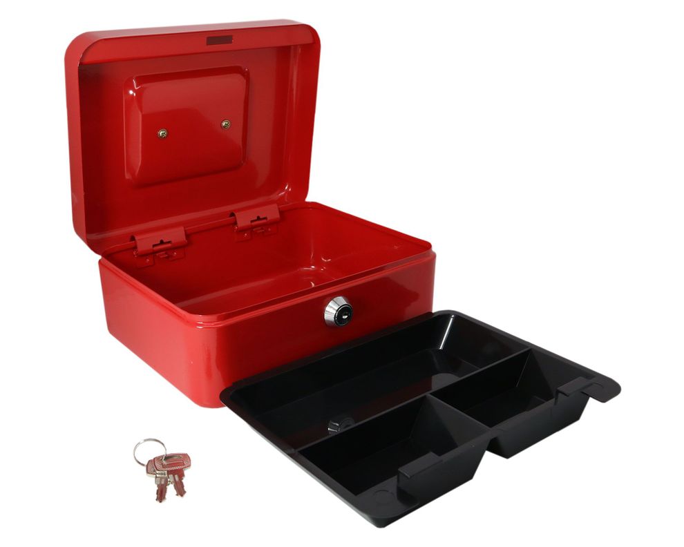 Cofre porta valores 9x20x16 cm mediano rojo Arnik-4