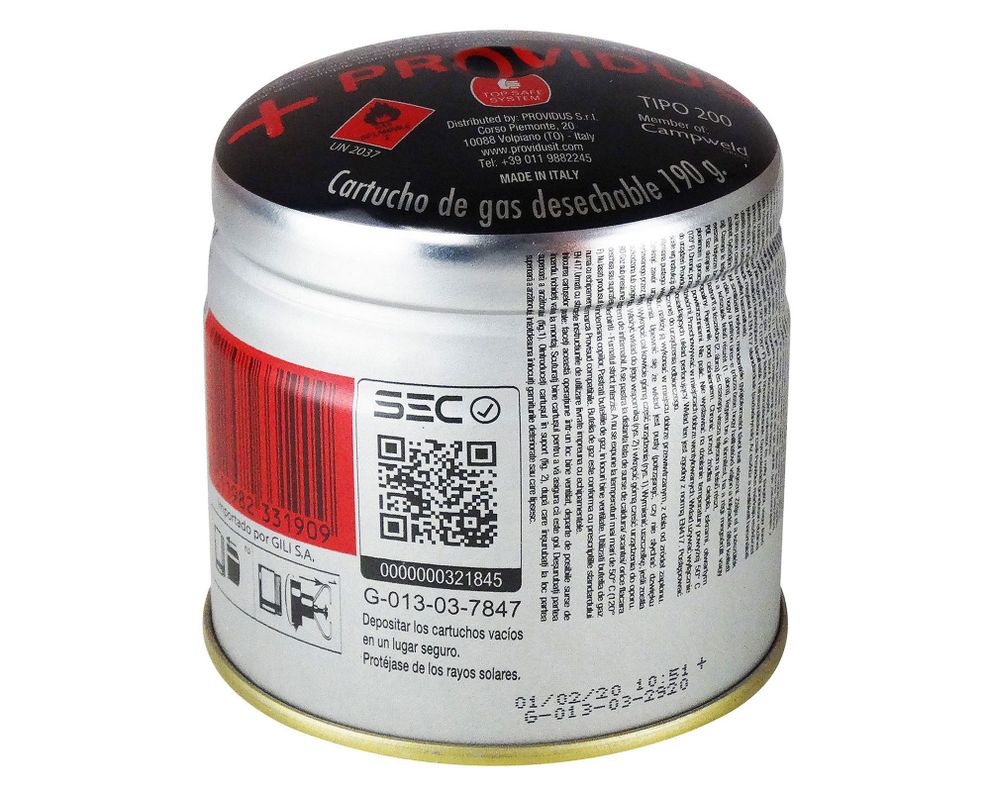 Cartucho gas 190 gr Providus-3