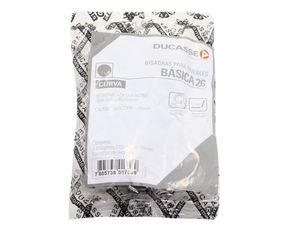 Bisagra curva 26 mm 2 unidades Ducasse-3
